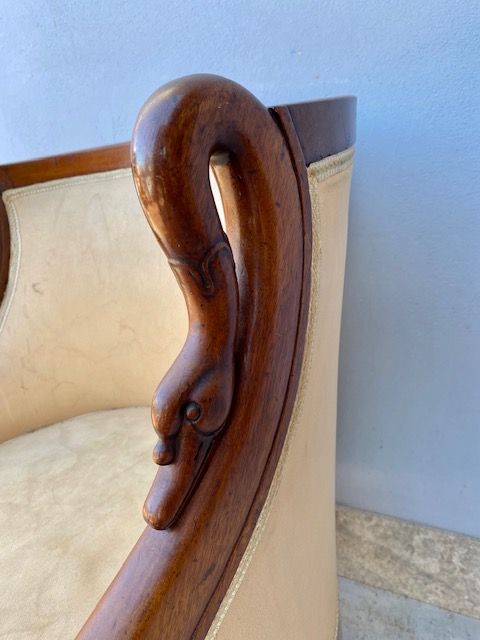 Poltrona Impero in Mogano Francese - Restaurata (in corso d'opera)_car 3223 - Foto 4