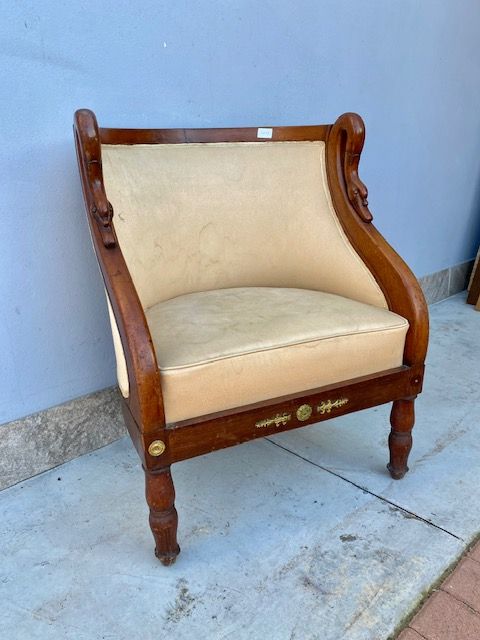 Poltrona Impero in Mogano Francese - Restaurata (in corso d'opera)_car 3223 - Foto 7