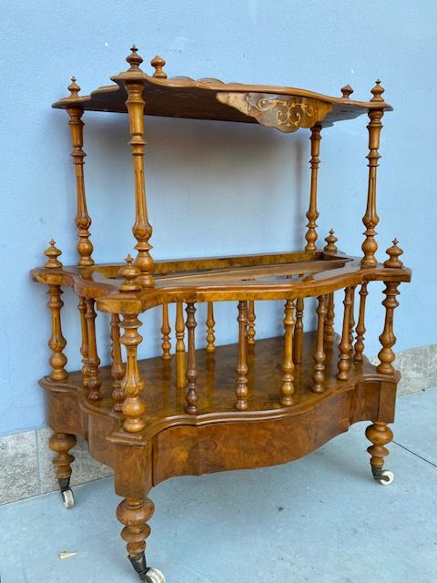 Etagere/English walnut magazine rack - Restored (in progress)_car 3259 - Foto 6