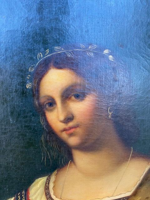 Dipinto ad Olio su Tela raffigurante Fanciulla - Conservato_car 3188 - Foto 4