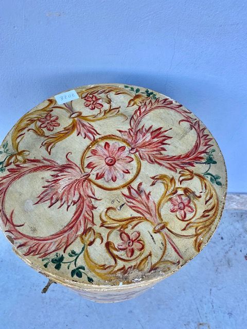 Lacquered and Painted Cylinder Bedside Table - Restored (in progress)_car 3202 - Foto 3