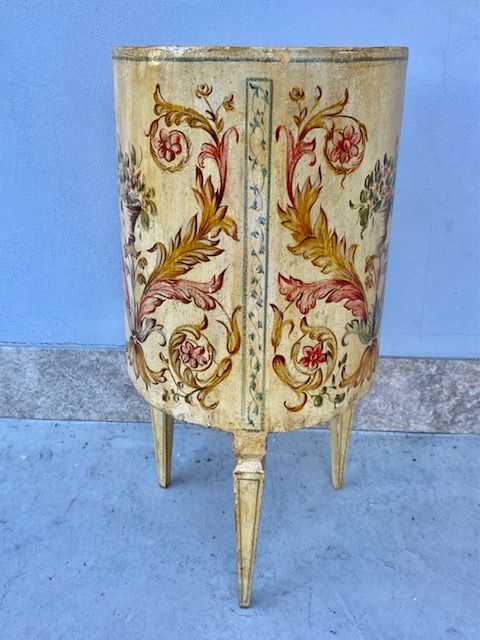Lacquered and Painted Cylinder Bedside Table - Restored (in progress)_car 3202 - Foto 6