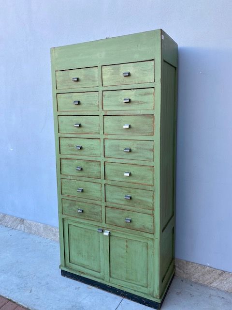Sage Green Lacquered Drawer Cabinet - Restored (in progress)_car 3186 - Foto 8