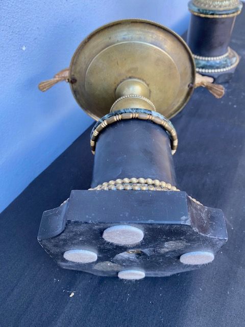 Pair of Empire Bronze Risers with Marble Base_Conservate_car 3179 - Foto 7