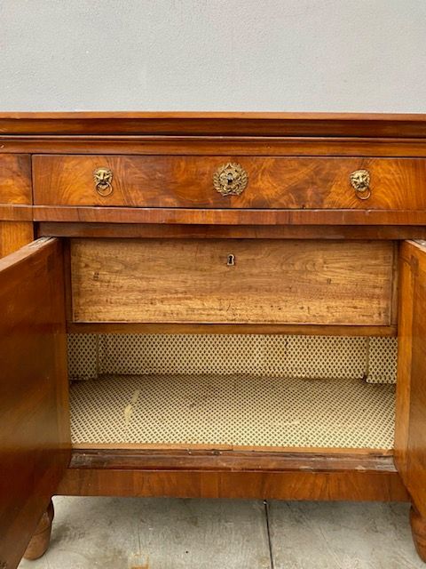 Credenza Impero in Noce e Piuma di Noce - Restaurata (in corso d'opera)_car 3187 - Foto 5