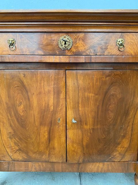 Credenza Impero in Noce e Piuma di Noce - Restaurata (in corso d'opera)_car 3187 - Foto 8