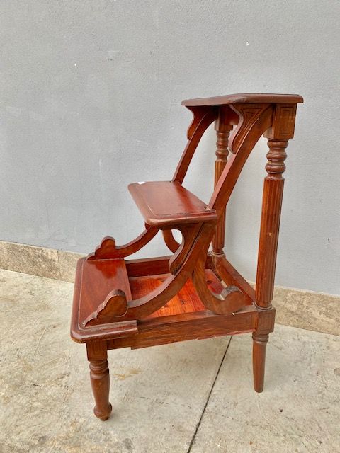 Scaletta da Biblioteca in Mogano - Restaurata (in corso d'opera)_car 3323 - Foto 2