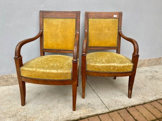 Coppia di Poltrone Carlo X in Mogano - Restaurata (in corso d'opera)_car 3327 - Foto 2