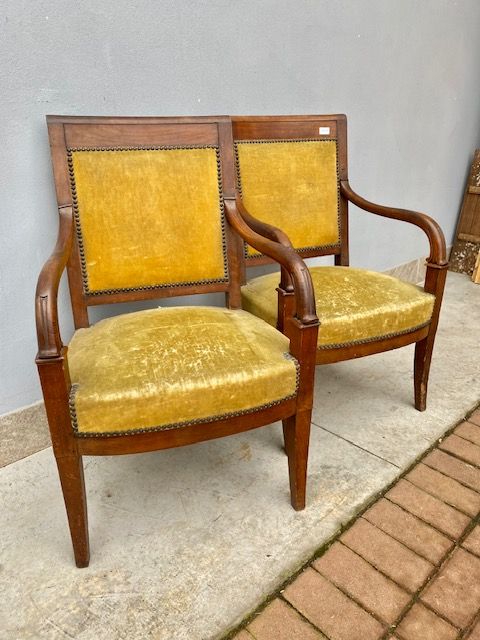 Coppia di Poltrone Carlo X in Mogano - Restaurata (in corso d'opera)_car 3327 - Foto 3