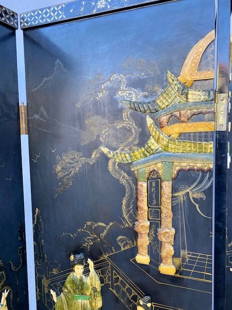 Paravento di Gusto Orientale con Figure - Conservato_car 3349 - Foto 2