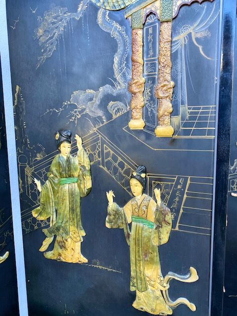 Paravento di Gusto Orientale con Figure - Conservato_car 3349 - Foto 3