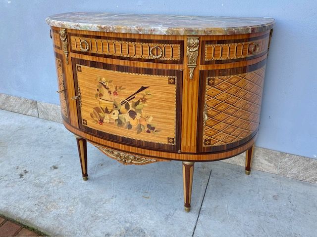 Mezzaluna in Stile Luigi XVI Intarsiata - Conservata_car 3351 - Foto 1