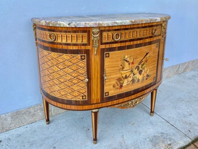 Mezzaluna in Stile Luigi XVI Intarsiata - Conservata_car 3351 - Foto 2