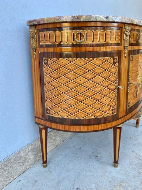 Mezzaluna in Stile Luigi XVI Intarsiata - Conservata_car 3351 - Foto 3