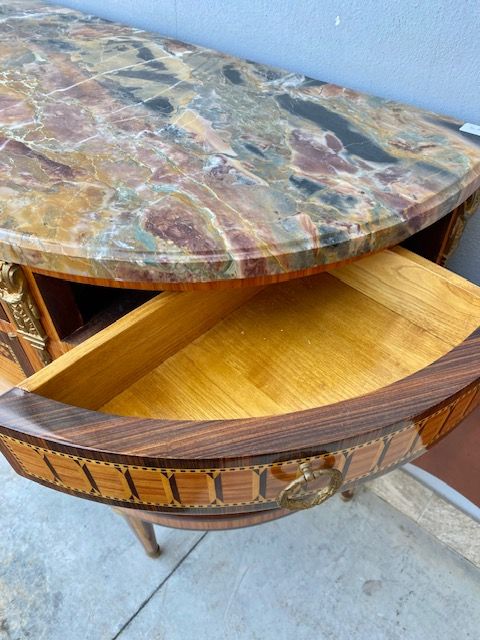 Mezzaluna in Stile Luigi XVI Intarsiata - Conservata_car 3351 - Foto 9