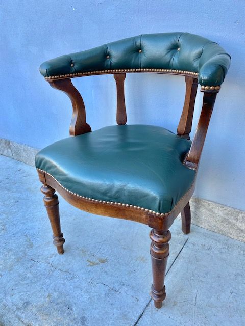 Poltrona Carlo X da Scrittoio in Noce - Conservata_car 3361 - Foto 2