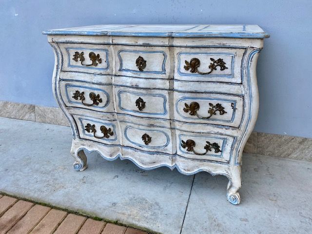 Cassettone Mosso Laccato Bianco Panna - Restaurato (in corso d'opera)_car 3363 - Foto 2