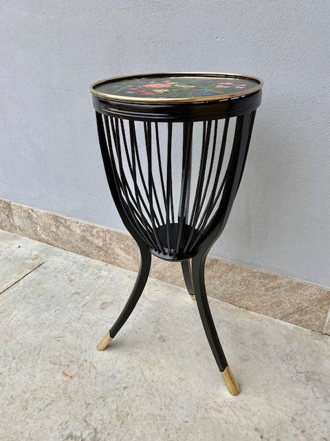 Piccolo Tavolino a Cestello Ebanizzato - Restaurato_car 001bis - Foto 3