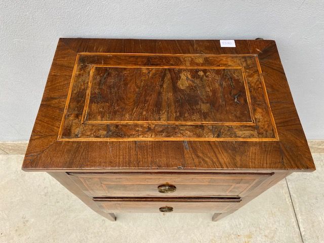 Comodino Luigi XVI Lastronato in Noce - Restaurato (in corso d'opera)_car 3370 - Foto 4