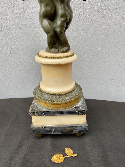 Coppia di Candelabri in Bronzo Dorato - Restaurato (in corso d'opera) _car 3371 - Foto 5