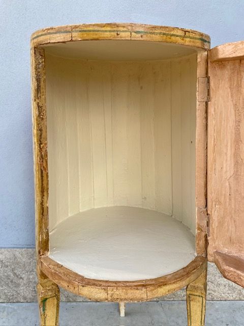 Comodino a Cilindro Laccato e Dipinto - Conservato_car 3202 - Foto 8